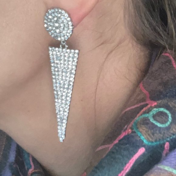 Full Rhinestone Crystal Earrings - Picture 6 of 6